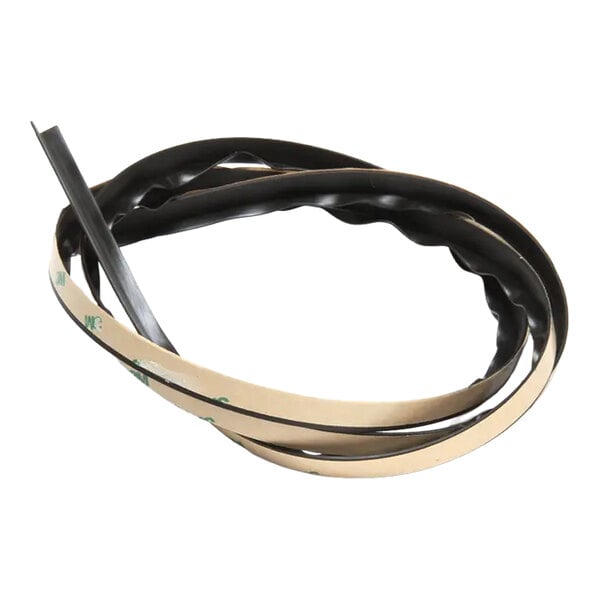 A coiled black strip with an adhesive backing, likely used as a gasket or seal.