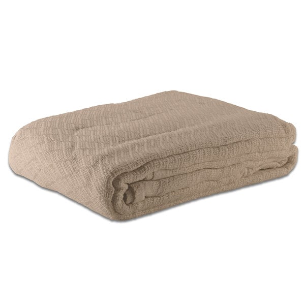 Threadmill Home Linen Herringbone Soft Breathable 100% Cotton Blanket Full/Queen Size Beige