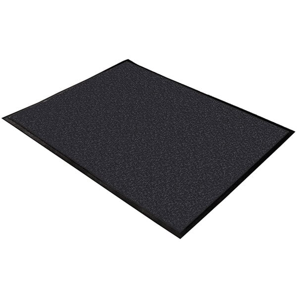 A black rectangular carpet with black border.