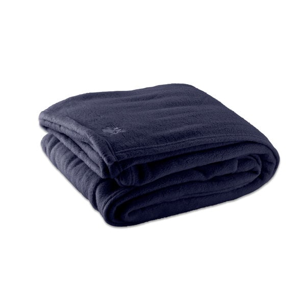 Oxford 90 X 90 Queen Size Navy Blue 100 Polyester Fleece Hotel Blanket 4 Case