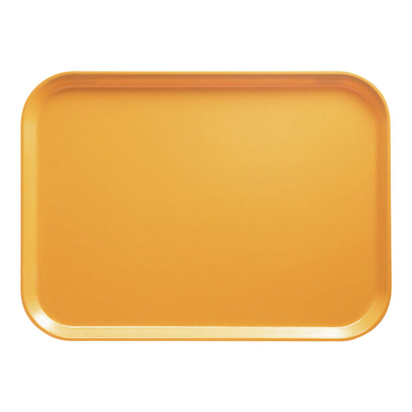 A yellow rectangular Cambro tray.