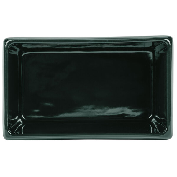 A black rectangular Tablecraft server with a white background.