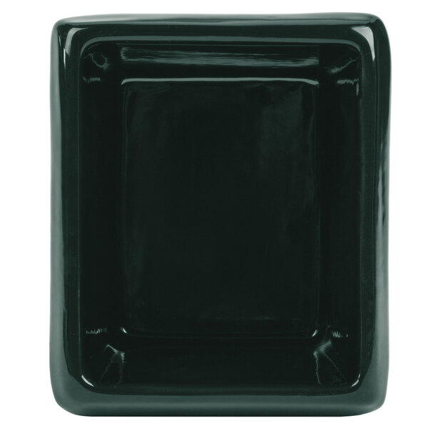 A hunter green rectangular server with ridges.