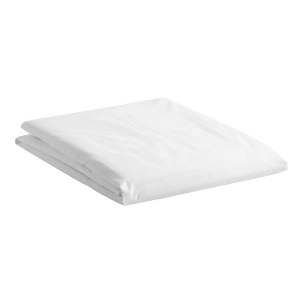 A folded white XL queen size flat sheet.