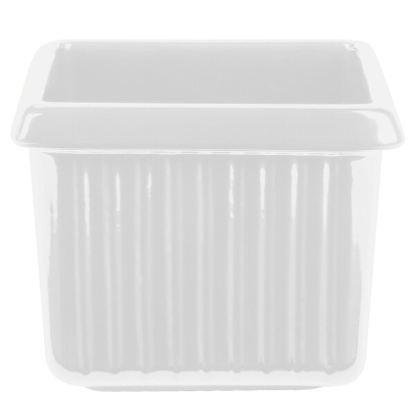 A white rectangular Tablecraft server with ridges.