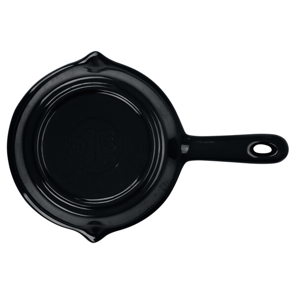A black round Tablecraft fry pan with a handle.