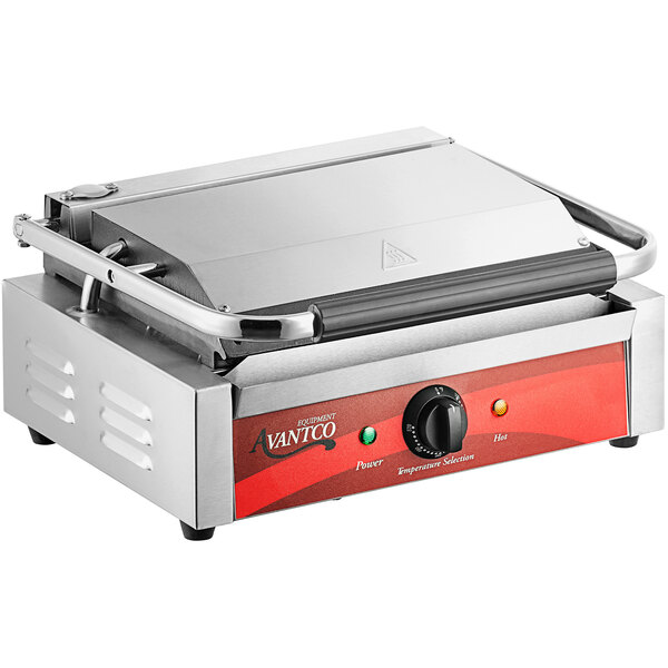 Vlucht Mangel grafisch Sandwich Press Grill | Avantco P78 Commercial Panini Grill with Grooved  Plates