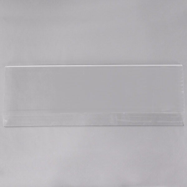 A clear plastic rectangular panel with a black border.