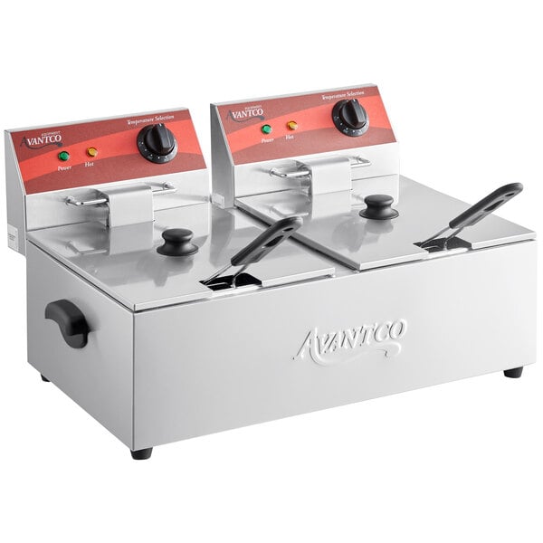 Avantco F102 Electric Countertop Fryer (Dual Tank, 20 lb.)