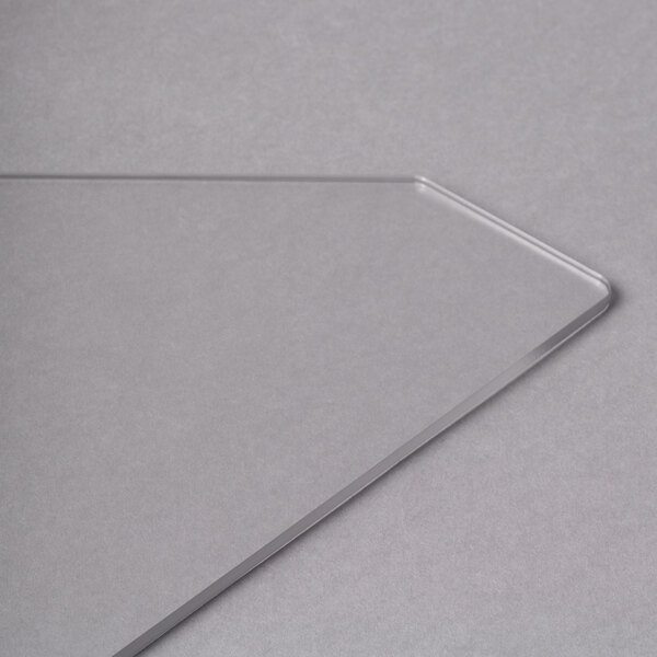 A clear plastic triangle end panel.