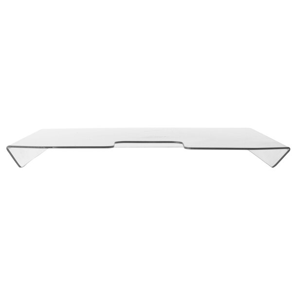 A white rectangular drain shelf with a curved edge.
