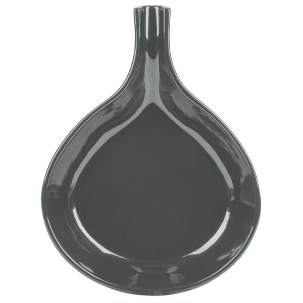 A gray Tablecraft cast aluminum skillet with an open handle.