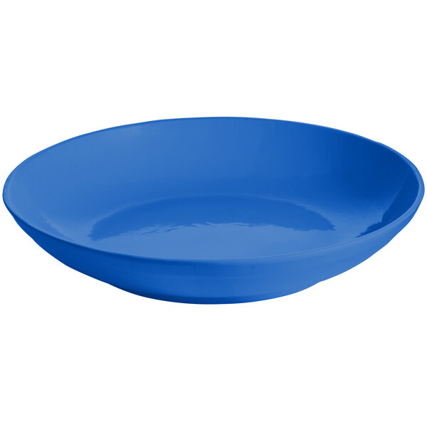 A Tablecraft cobalt blue cast aluminum pasta bowl.