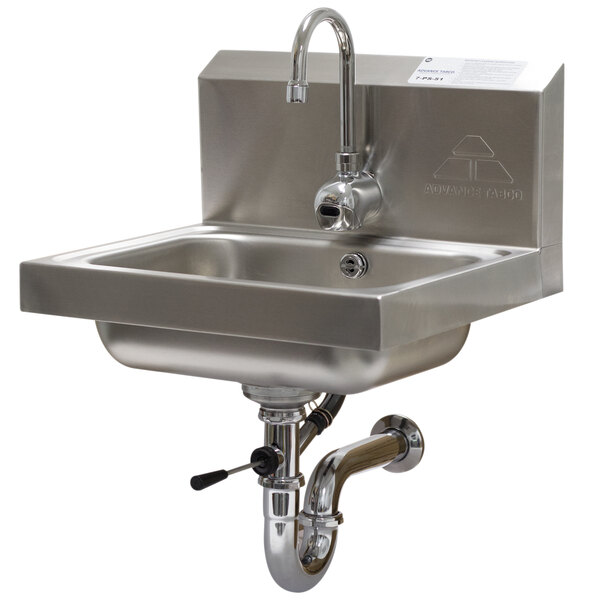 Advance Tabco 7 Ps 51 Hands Free Hand Sink With Electric Faucet And Lever Operated Drain