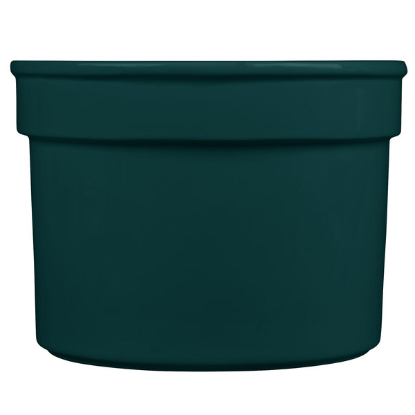 A Tablecraft hunter green cast aluminum half soup bowl.