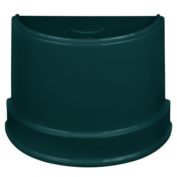 A close-up of a green plastic lid.