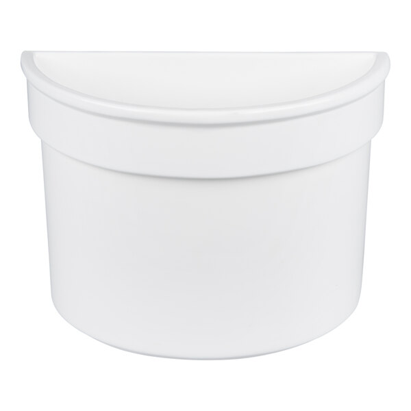 TableCraft CW1312W 5 Qt. White Cast Aluminum Half Soup Bowl