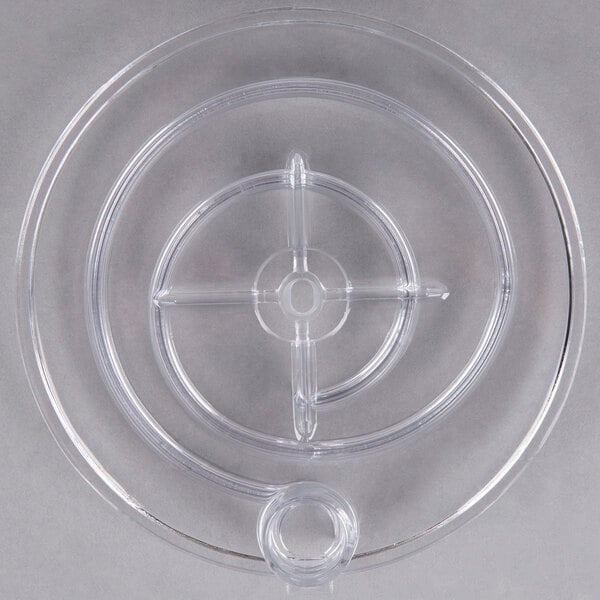 A clear plastic cover with holes for Grindmaster Cecilware refrigerated beverage dispenser pump.