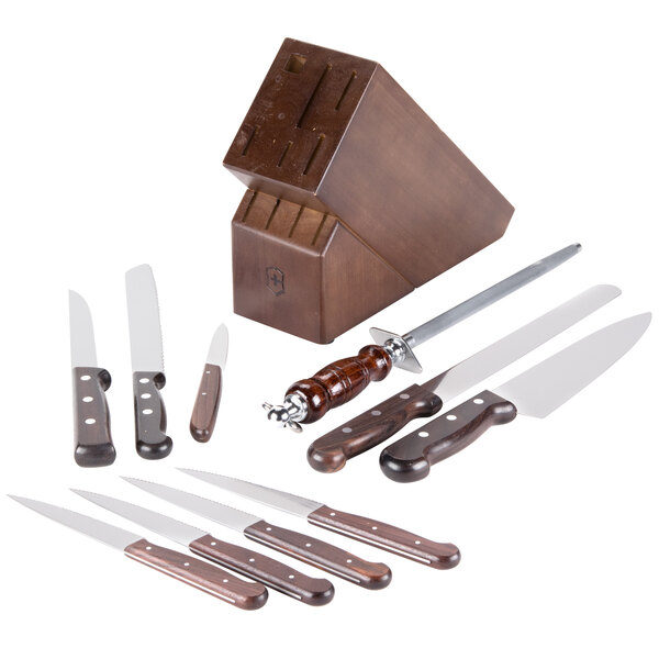 Victorinox 46153 11 Piece Knife Block Set with Rosewood Handles