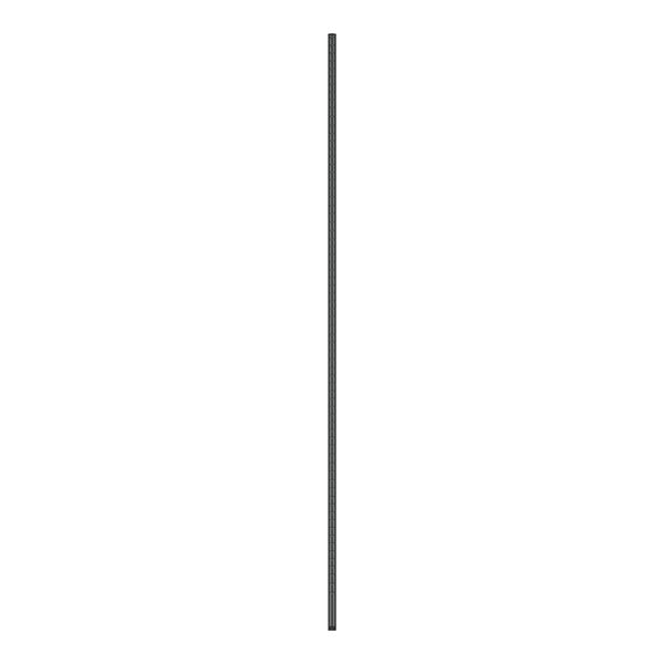 A long thin metal pole with black lines on a white background.