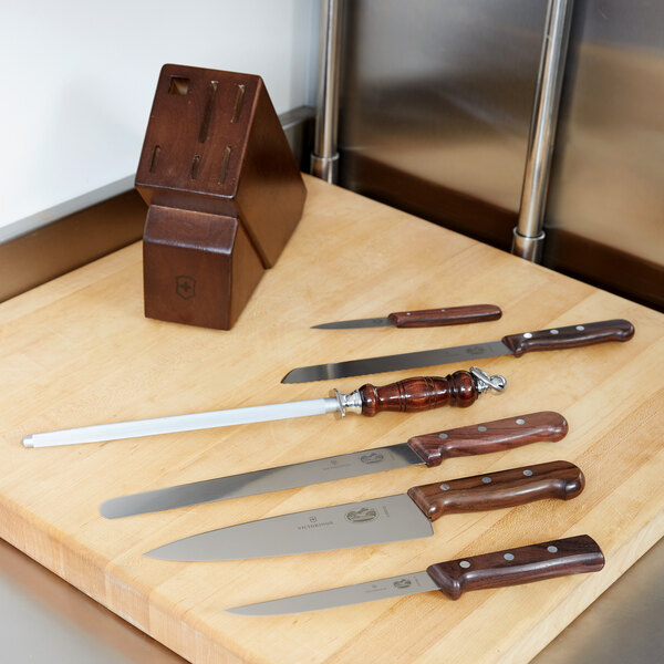 Victorinox 46054 7 Piece Knife Block Set with Rosewood Handles