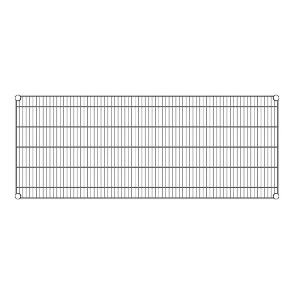 A rectangular metal grid with holes.