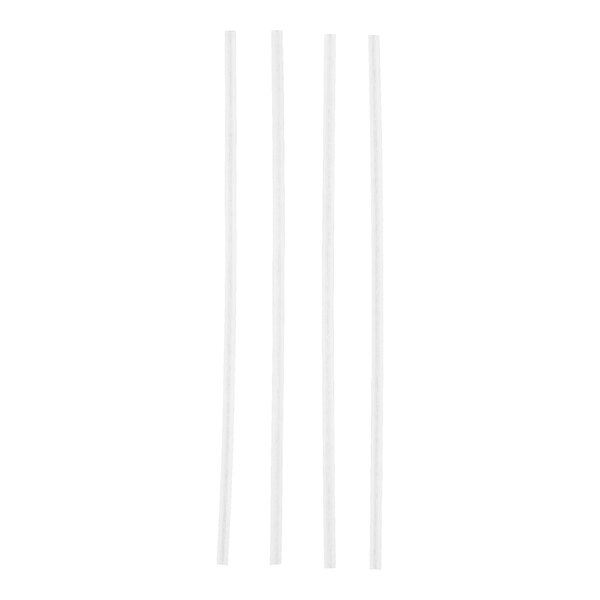 Four white, straight, narrow strips are arranged vertically on a plain white background.