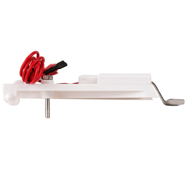 A white plastic Ice Thickness Control Probe with red wires.