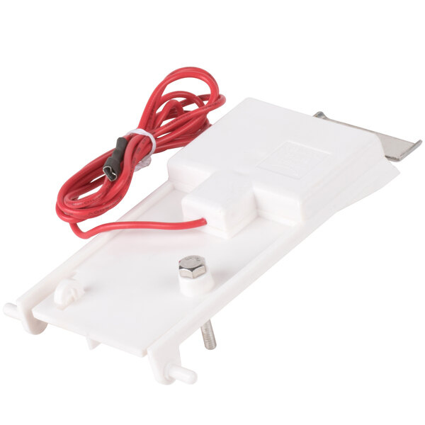 A white plastic Ice Thickness Control Probe with a red wire.