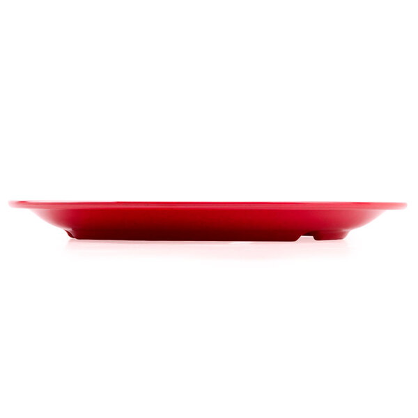 A red GET Red Sensation narrow rim melamine plate.