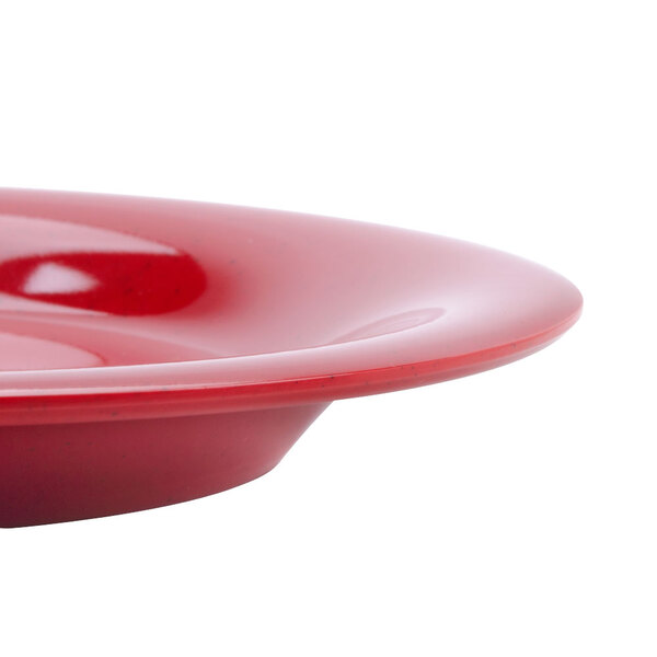 A close-up of a red GET Red Sensation wide rim plate.