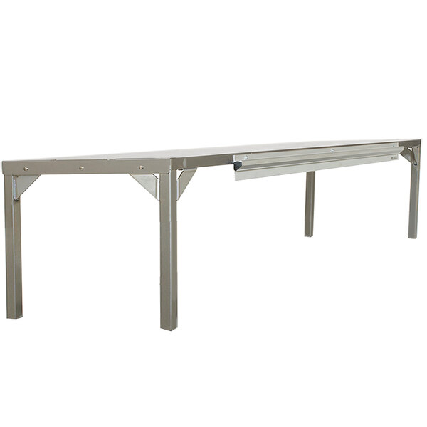 A stainless steel Delfield overshelf on a white background.