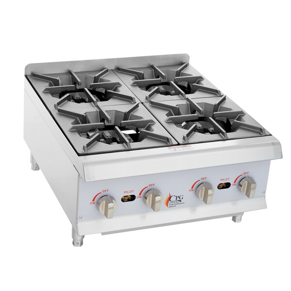 Cooking Performance Group HP424 4 Burner Gas Countertop Range / Hot