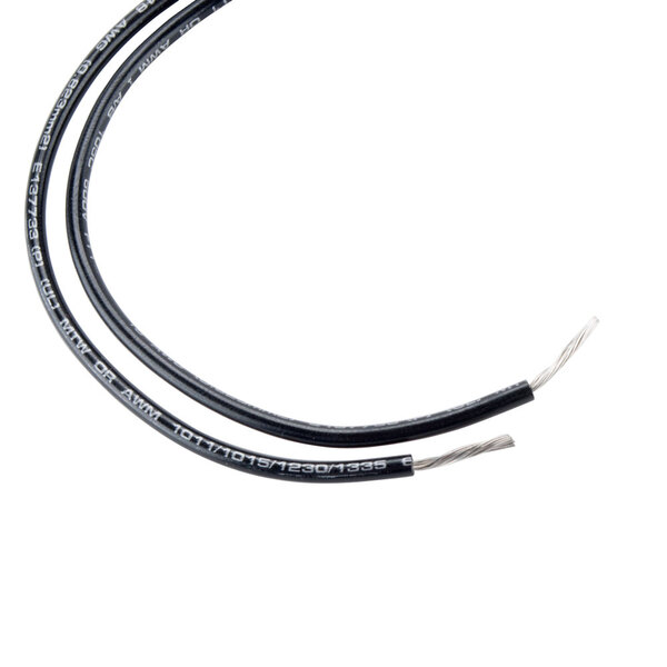 A close-up of a red Nemco pilot light with two black wires.