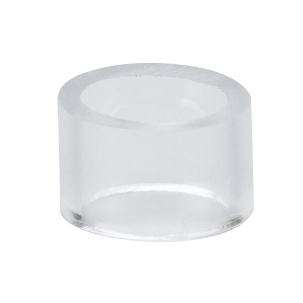 A clear glass cylinder with a white background.