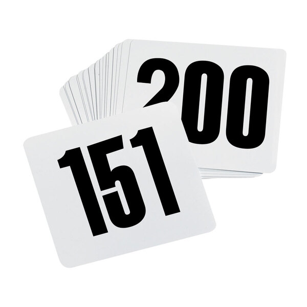 Table Number Card Set - 151 to 200