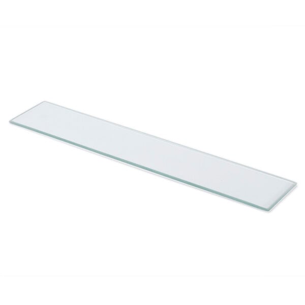 Rectangular glass light cover for Nemco countertop food warmers.