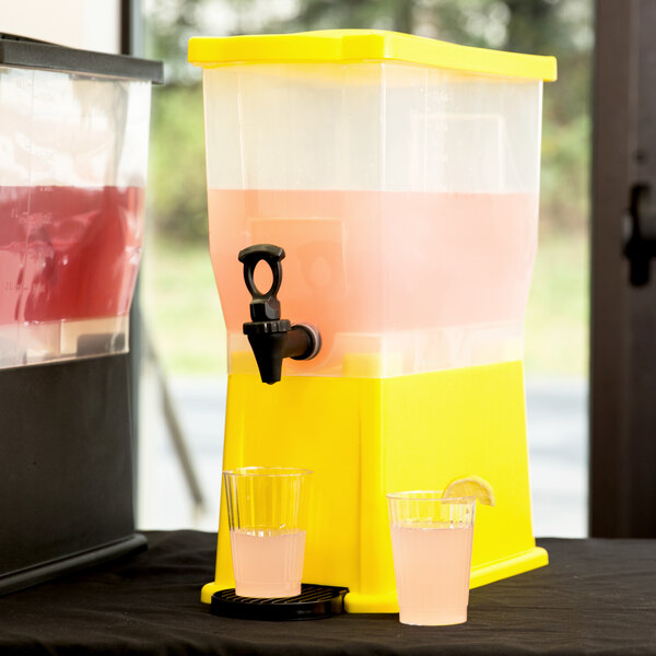 Choice 3 Gallon Yellow Beverage Dispenser