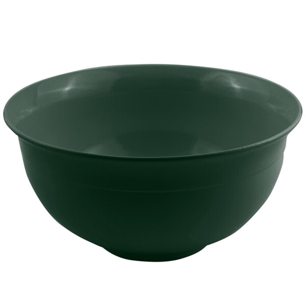 A hunter green Bon Chef tulip bowl.