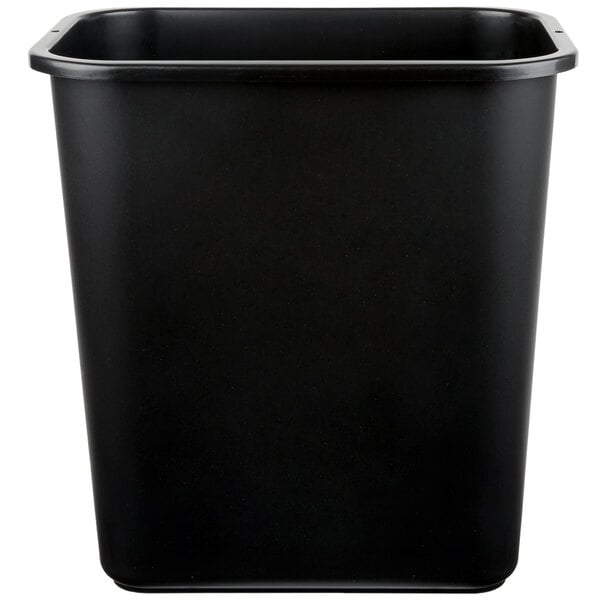 A black plastic bin with a black lid.