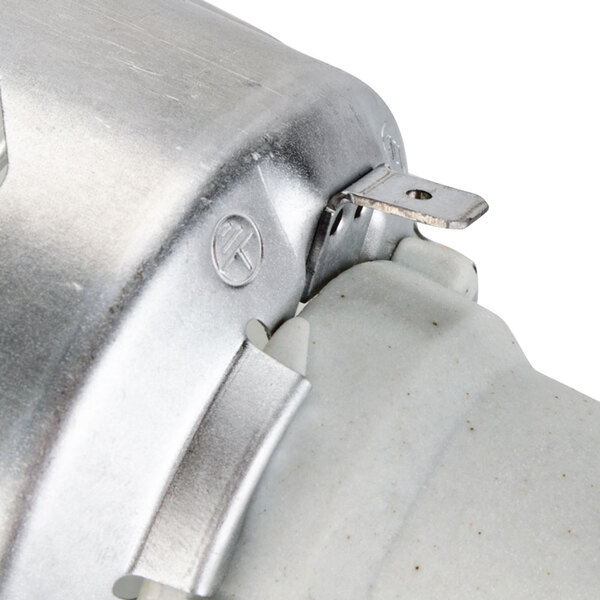 A close up of a Nemco oven lamp metal object.