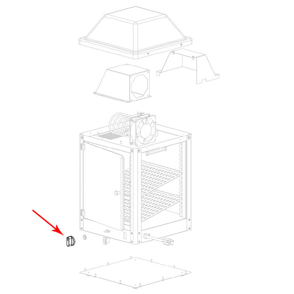 A drawing of a Nemco Roller Grill knob.