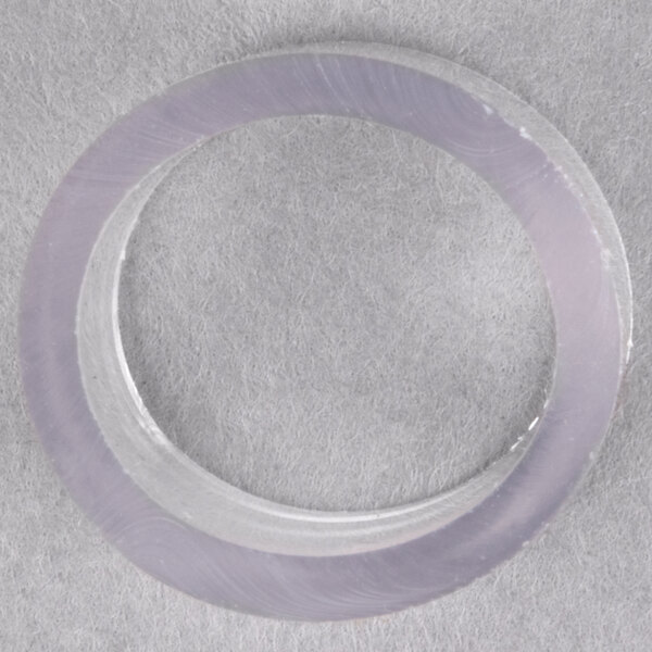 A clear circle with a purple band on it.
