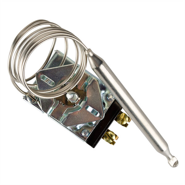 A Nemco thermostat with a wire attached.