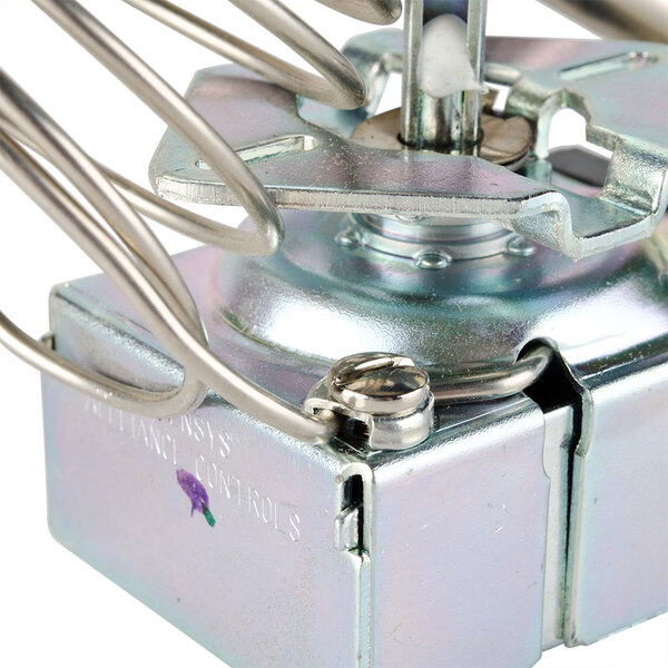 A Nemco 46795 thermostat for fryers with wires attached.