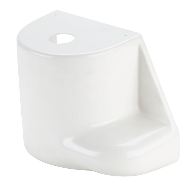 A white plastic motor cover for a Nemco Powerkut fry cutter with a hole in the middle.