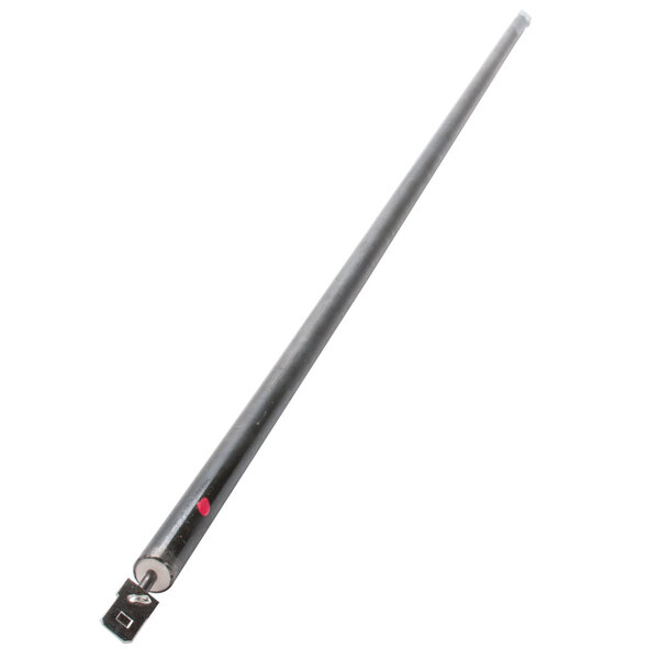 A black long metal rod with a red spot at the end.