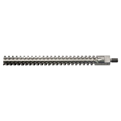A long metal rod with a threaded barrel.