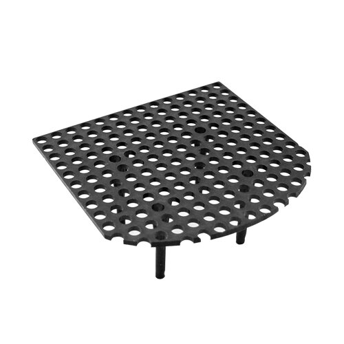 A black metal Nemco cleaner plate with holes.