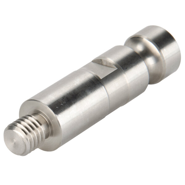 A stainless steel Nemco 55180 shredder shaft with a screw.